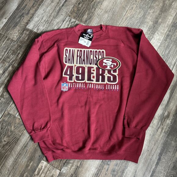 NWT Rare Vintage San Francisco 49ers Starter Crewneck Sweater Spellout Size L - Picture 1 of 6